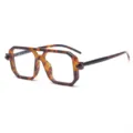 Retro square tortoise shell optical glasses with double bridge fashion punk eyewear - Tortoise Frame Clear Lens