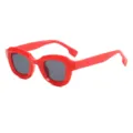 Rode dikke vierkante zonnebril voor dames en heren, stijlvolle snoepkleur mode catwalk bril. - Rood Frame Grijze Lenzen
