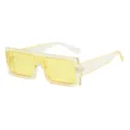 Transparent Yellow Flat Top Sunglasses Fashion Futuristic Oversized Shades for Women Men - Transparent Yellow Frame Yellow Lens