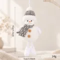 Christmas plush snowman hanging ornament, cute holiday tree decoration for festive party setup. - Gray