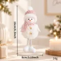 Christmas plush snowman hanging ornament cute holiday tree decoration pendant 16x8cm - Pink