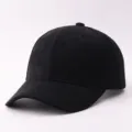 Casquette de baseball classique en suédine noire, chapeau chaud unicolore automne hiver. - Réglable / Suédine Uni-Noir