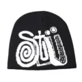 Schwarze Strickmütze für Damen und Herren, lässige Streetwear Winter warme Überziehmütze. - Einheitsgröße / Schwarz