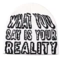 Bonnet en tricot chaud et tendance avec motif de lettres, style streetwear décontracté. - Taille unique / Jacquard à Plusieurs Rangées - Blanc