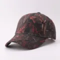 Rote Blatt Camouflage Baseballcap Detail, gebundener Rand Sonnenschutz Kappe outdoor. - Verstellbar / Volltarn Blattdruck 2