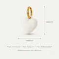 Stainless steel PVD gold plated white heart pendant jewelry accessory for DIY crafting - White Heart Pendant / White
