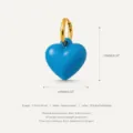 Blue stainless steel heart pendant PVD gold plated fashion jewelry DIY accessory 15x14mm - Blue Heart