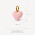 Rosa Herz Anhänger Edelstahl Schmuckkomponente mit PVD vergoldeter Öse 14x15mm. - Rosa matter Herzanhänger (Nur Anhänger) / Rosa