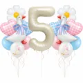 Set di palloncini tema oca bianca carina per festa di compleanno dettaglio, palloncino 5 - Set Palloncini Oca Bianca (Cifra 5)