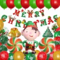 Weihnachten Ballon Set festliche Party Dekoration Elf Baum Folienballons Banner - Stil 3