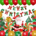 Weihnachtsballon Set mit Weihnachtsmann Folienballons, Buchstaben Banner und Latexballons. - Stil 6