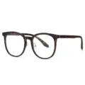 Vista dettagliata della montatura tartarugata, montatura ottica rotonda classica ed elegante. - Tartarugato C26