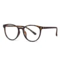 Tortoise shell optical glasses frame detail, lightweight TR90 material, stylish cat-eye design. - Tortoiseshell C26
