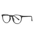 Montatura Occhiali Cat Eye TR90 Nera Leggera Occhiali da Vista Tondi per Uomo e Donna - Nero Lucido C1