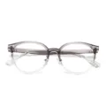 Leichter TR90 Retro runder Brillenrahmen fuer Damen und Herren transparent graue Brille. - Farbverlauf Grau C12