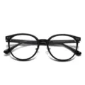 Eleganti Occhiali Tondi Leggeri TR90 Antiluce Blu Montatura da Vista per Uomo e Donna - Nero Lucido C1