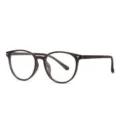 Lightweight TR90 round anti-blue light glasses for daily wear, stylish and comfortable frame. - Dark Brown C33