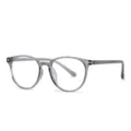 Montatura per occhiali da vista TR90 grigia trasparente leggera rotonda con dettagli metallici. - Grigio Trasparente C3