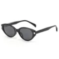 Occhiali da sole occhio di gatto polarizzati neri donna uomo stile streetwear chic. - montatura nera con lenti grigie