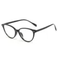 Montatura occhiali da vista gatto TR90 nera leggera donna vintage anti luce blu trasparente - Montatura Nero Lucido