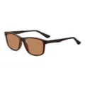 Herren quadratische Sonnenbrille polarisiert mit leichtem TR Rahmen und braunen Gläsern. - Dunkler Teerahmen Teegläser