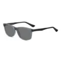 Herren Quadratische Sonnenbrille Polarisiert Leichter TR-Rahmen UV400 Schutz Brille - Transparenter Grauer Rahmen Graue Linse