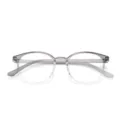 Montatura per occhiali da vista rotonda in TR90 grigio trasparente, stile coreano anti luce blu. - Montatura Viola Sfumata