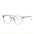 Lightweight retro round glasses frame clear pink gradient trendy anti-blue light eyewear - Gradient Tea Frame
