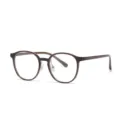 Korean style TR90 brown round eyeglasses frame detail, ultra-light retro optical eyewear for women. - Deep Coffee Frame