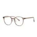 Retro round optical glasses frame, clear brown TR90 lightweight designer eyewear style. - C40 Transparent Tea Frame