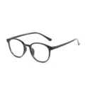Occhiali luce blu TR90 unisex retro montatura rotonda occhiale da vista nero moda - Nero Lucido
