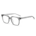 Montatura per occhiali quadrata grigia trasparente in TR90, elegante ottica anti luce blu. - Montatura Grigio Trasparente