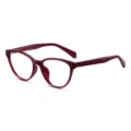 Montatura per occhiali retro TR90 uomo e donna, elegante occhiale trasparente neutro. - Rosso Vino