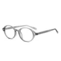 Montatura per occhiali ottici ovali TR90 grigio chiaro, occhiali retro anti luce blu. - Montatura Grigio Trasparente