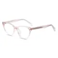 Pink transparent TR90 eyeglass frame, retro clear glasses for women and men daily wear. - Gradient Pink