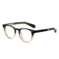 Elegante montatura per occhiali TR90 anti luce blu, design a onde nero sfumato chic. - Montura sfumata verde