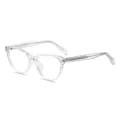 Clear TR90 eyeglasses frame, stylish retro transparent optical glasses for daily wear. - Clear Frame