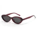 Occhiali da sole cat-eye polarizzati retrò per donna e uomo, montatura rossa elegante. - Montatura Rosso Vino / Lenti Grigie