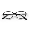 Montatura per occhiali da vista ovale in metallo nero chic da donna in stile retrò. - C1 Montatura Nero Lucido