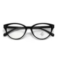 Montatura occhiali gatta nera, occhiali luce blu, design retrò TR90 leggero unisex. - C1 Montatura Nero Lucido