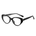 Montatura per occhiali da vista nera stile cat-eye, elegante occhiale anti luce blu quotidiano. - Montatura Nero Lucido