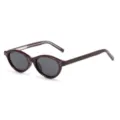 Occhiali da Sole Polarizzati Ovali TR90 Vintage Cat Eye Montatura Marrone Scura SKU - C3 Montatura Rosso Angola Lente Grigia