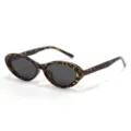 Occhiali da sole cat-eye ovali tartarugati polarizzati per uomo e donna con protezione UV. - Montatura tartarugata gialla con lenti grigie