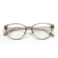 Montatura occhiali occhi di gatto grigia trasparente, grande ottica TR90 leggera per uso quotidiano. - Khaki Chiaro