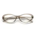 Montatura occhiali cat-eye TR90 elegante, grigio traslucido trendy leggera per donna. - C3 Champagne Chiaro