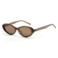 Occhiali da sole cat-eye trasparenti marroni chic per uomo e donna, protezione UV stile retro. - Montatura Tè Lenti Tè