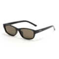 Occhiali da Sole Polarisati Quadrati TR90 Uomo Donna Vintage Retro Moda Nero UV Protezione - C8 Montatura Nera Lente Marrone