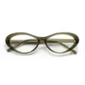 Occhiali da vista gatto TR90 trasparenti verde oliva montatura retrò elegante donna - C6 Verde Oliva
