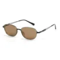 Occhiali da sole polarizzati ovali in metallo retro per uomo e donna stile vintage chic. - C9 Montatura Verde Sabbia Lente Marrone