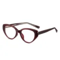 TR90 cat-eye glasses frame vintage anti-blue light optical spectacle frame maroon variant - Wine Red
